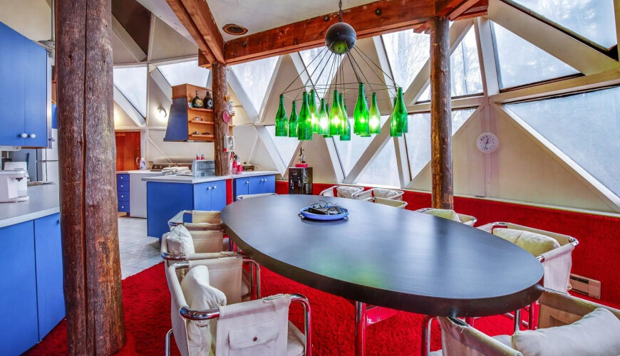 Yeah, Baby! $425K Dome Home in Vermont Has the Grooviest Decor We’ve Seen in a While