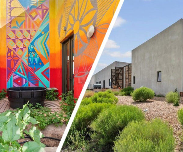 A Colorful Secret Awaits at Astonishing Concrete Home in New Mexico Desert