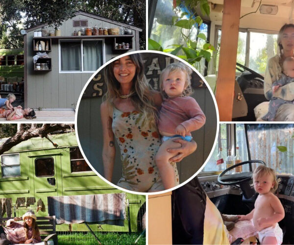 Former Model Who Quit ‘Party-Girl’ Life in L.A. to Live In an Off-Grid Bus With Her Baby Says She’s Saving Thousands in Rent—and Is Happier Than Ever