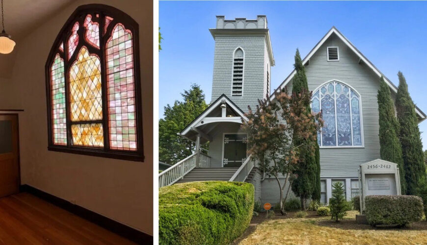 Former Church Transformed Into Four Unique Homes—Complete With Bell Tower and Stained-Glass Windows—Lists for $1.5 Million