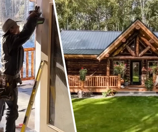 Father Spends 2 Years Building Stunning Off-Grid Cabin in Alaska To Provide His Family With a ‘Dream’ Home