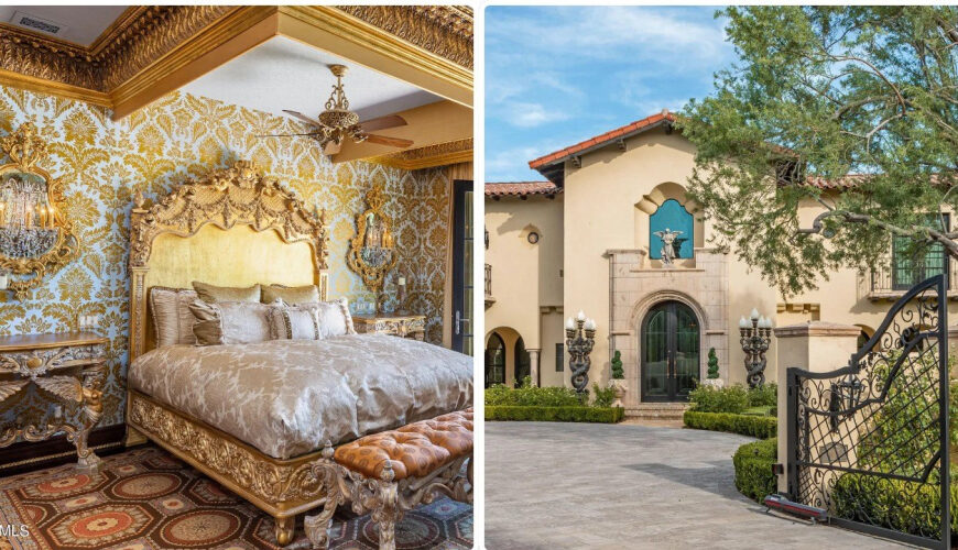 Extraordinarily Ornate $7.8 Million Paris-Inspired Arizona Mansion Comes Complete With 24-Karat Gold Trim and 52 Chandeliers