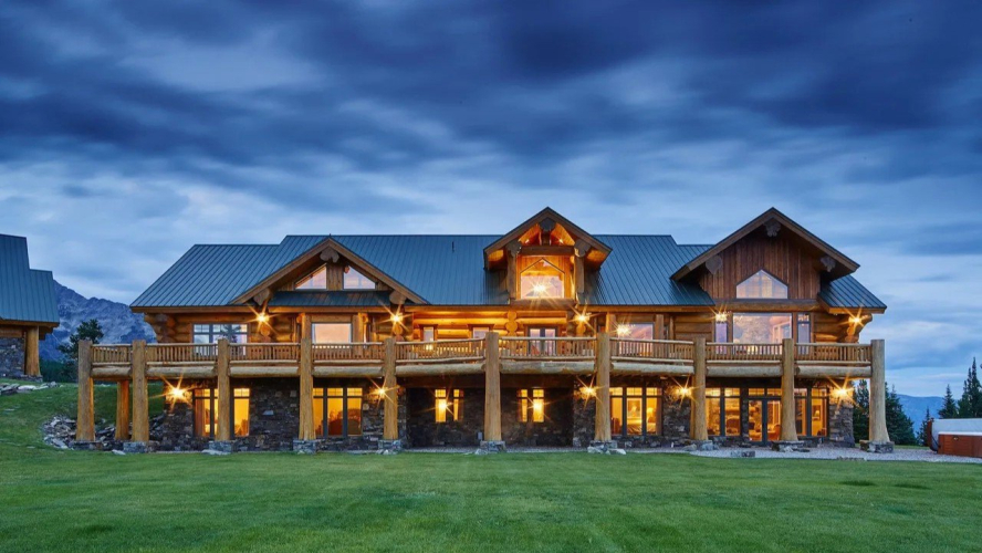 Spectacular ‘Yellowstone’-Inspired Log Cabin Mansion Lists for $31 Million